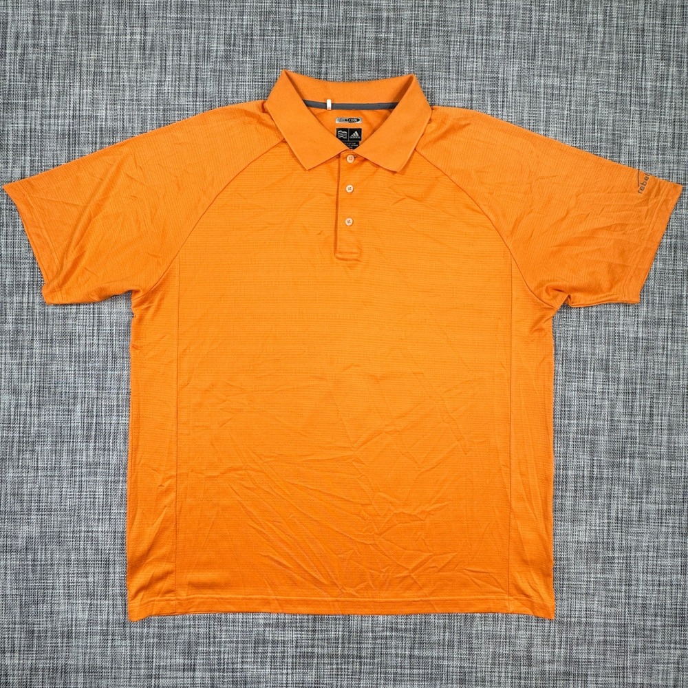 Adidas Men Polo Shirt ClimaCool Rebel Creek Golf Performance Orange 2XL Athletic